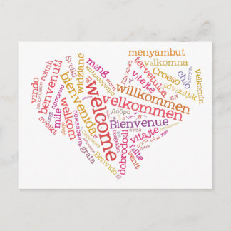 Welcome Heart (many languages) Postcard