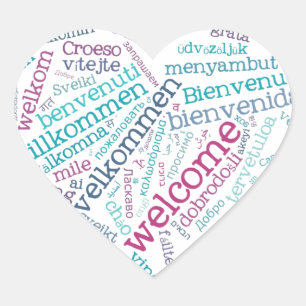 Welcome Heart (many languages) Sticker