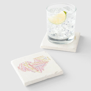 Welcome Heart (many languages) Stone Coaster