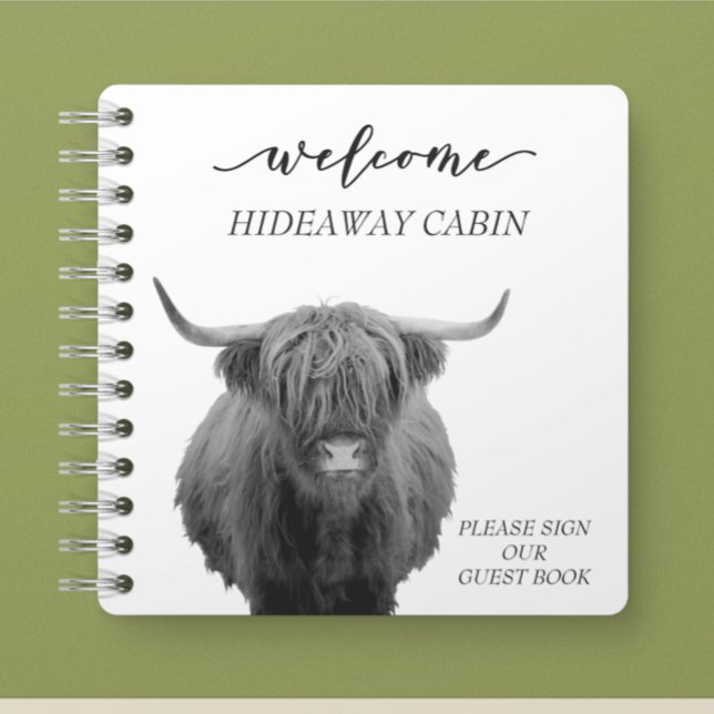 Welcome Highland Cow Farmhouse Cabin Home Rental  Notebook (Creator Uploaded)