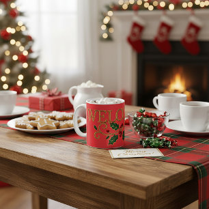 Welcome holly christmas guest  coffee mug