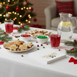 Welcome holly christmas guest napkin
