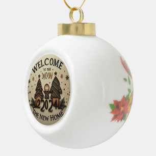 Welcome Home 2024 Ceramic Ball Christmas Ornament