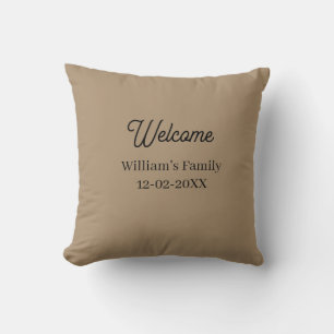 Welcome home add family name house inauguration cushion