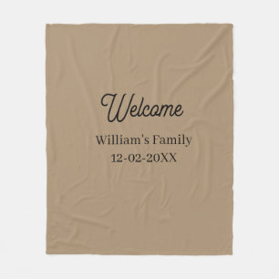 Welcome home add family name house inauguration fleece blanket