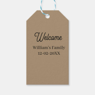 Welcome home add family name house inauguration  gift tags