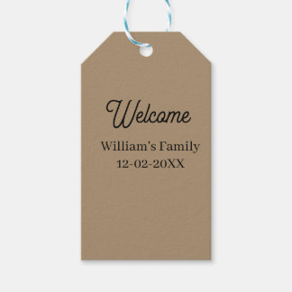 Welcome home add family name house inauguration  gift tags