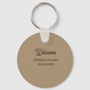 Welcome home add family name house inauguration  key ring