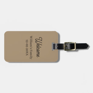 Welcome home add family name house inauguration luggage tag