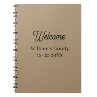 Welcome home add family name house inauguration  notebook