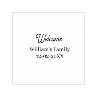 Welcome home add family name house inauguration  self-inking stamp