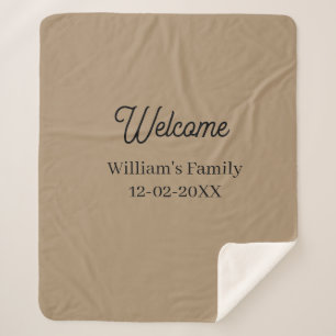 Welcome home add family name house inauguration  sherpa blanket