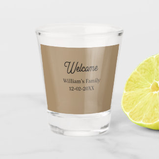 Welcome home add family name house inauguration  shot glass