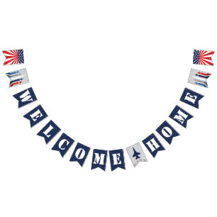 Welcome Home Air Force Military Fighter Jet Banner