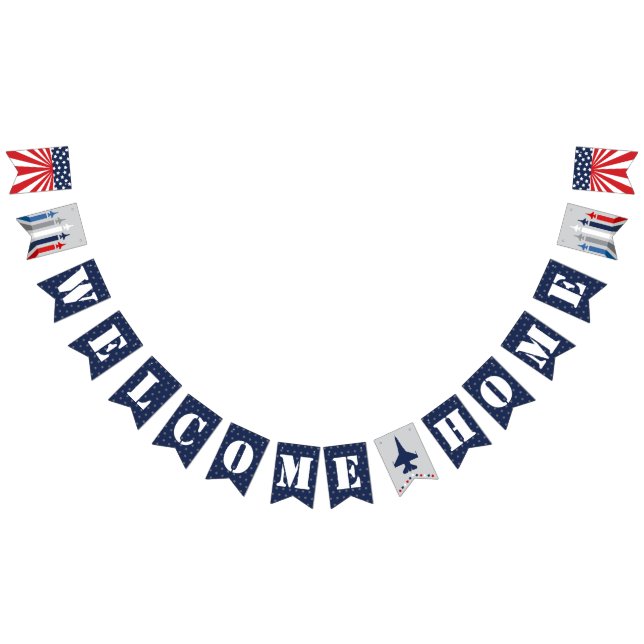 Welcome Home Air Force Military Fighter Jet Banner (All)