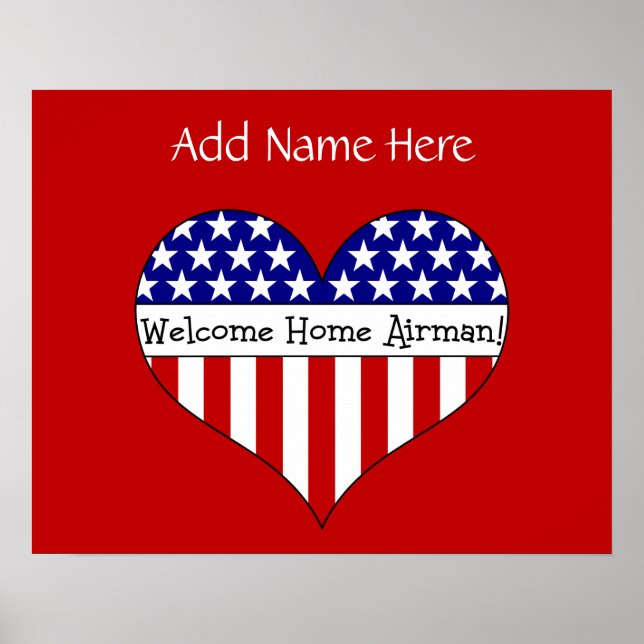 Welcome Home Airman! (Customisable Name) Poster (Front)