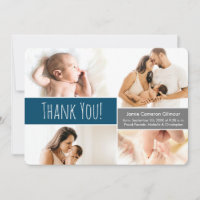 Welcome Home Baby boy Photo Collage Dark blue