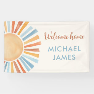 Welcome home baby boy sun boho sunshine banner