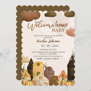 Welcome home baby pumpkin Fall Baby Shower  Invitation