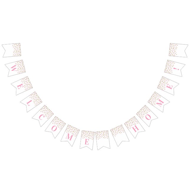 Welcome Home Banner Pink Gold Confetti (All)