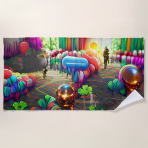 Welcome Home Beach Balloons Military Towel