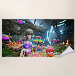Welcome Home Beach Family Mushrooms and Fairies Be Towel