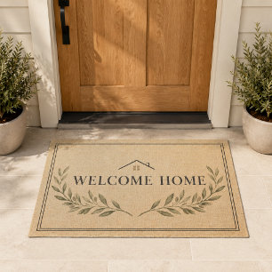 Welcome Home Botanical Farmhouse Doormat Neutral