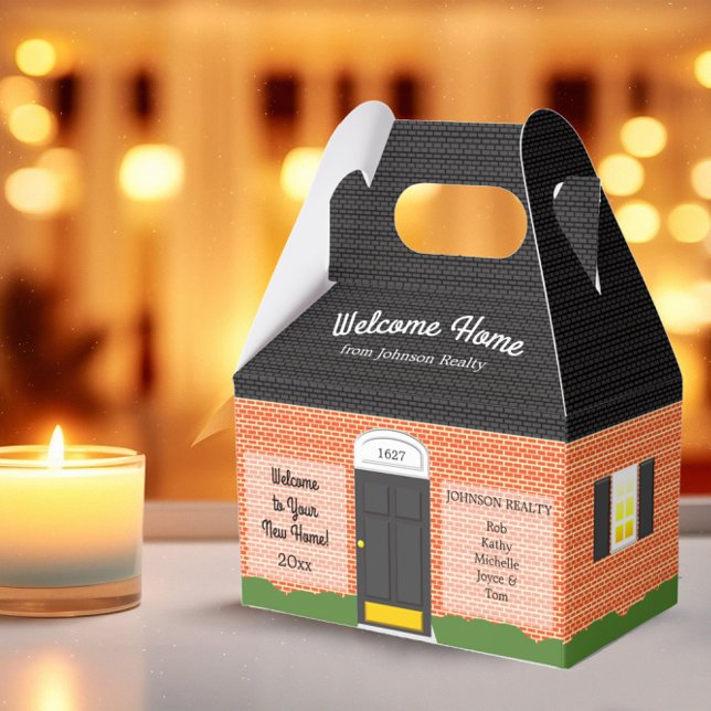 Welcome Home Brick House Black Roof Housewarming  Favour Box (Creator Uploaded)