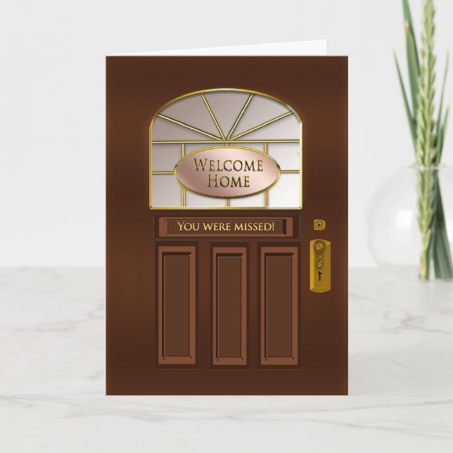 Welcome Home - Brown Entrance Door Card (Front)
