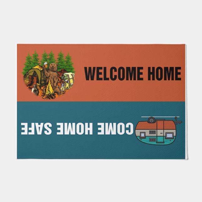 Welcome Home Come Home Safe Camping Doormat (Front)