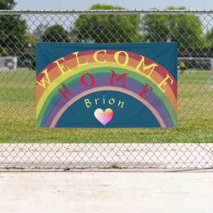 "Welcome Home!"Custom Rainbow Banner
