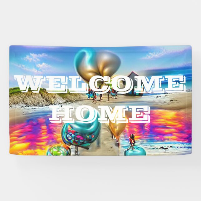 Welcome Home custom Vinyl Banner 3' x 5' Banner (Horizontal)