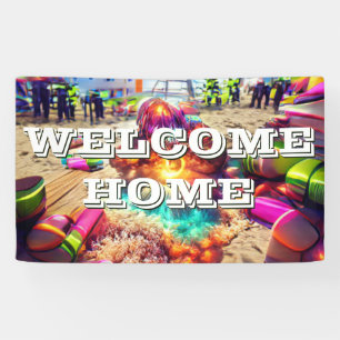 Welcome Home custom Vinyl Banner 3' x 5' Banner