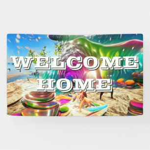 Welcome Home custom Vinyl Banner 3' x 5' Banner