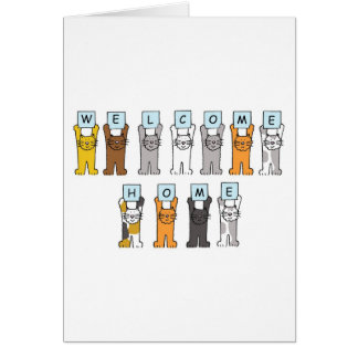 Welcome Home Cute Cartoon Cats