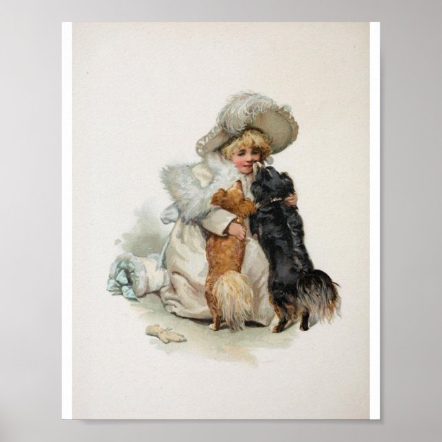 Welcome Home Cute Vintage Terrier Dogs Poster (Front)