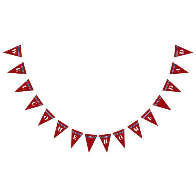 Welcome Home Dad Classic Nautical Anchor Stripes Bunting (All)