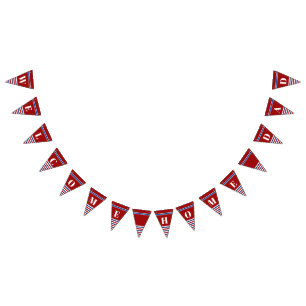 Welcome Home Dad Classic Red White Blue Stripes Bunting