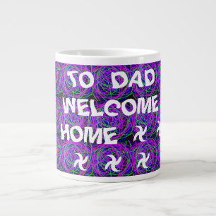 WELCOME HOME DAD COLOR PURPLE MIXED LARGE COFFEE MUG