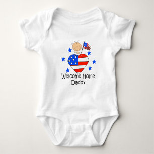 Welcome Home Daddy Stick Figure Baby Bodysuit