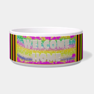welcome home design purple green red bordered    b