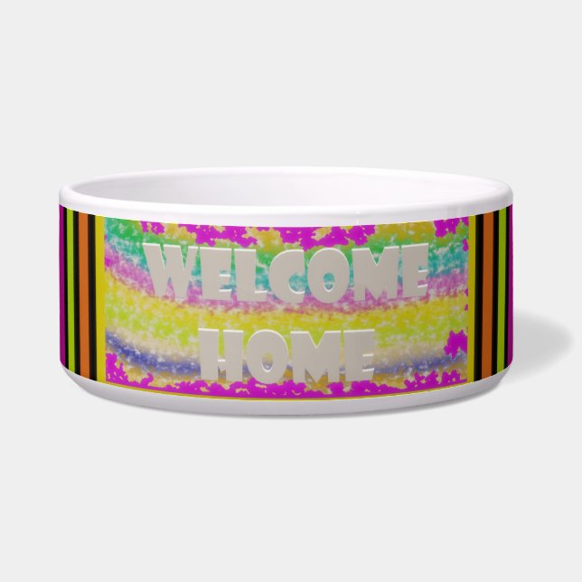 welcome home design purple green red bordered    b (Front)