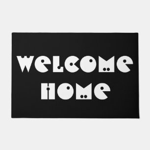Welcome Home Door Mat Black White