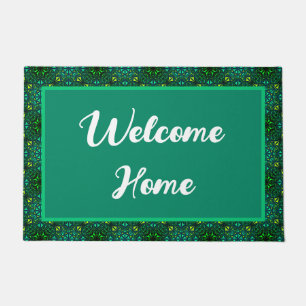 Welcome Home Emerald Green Pattern Doormat