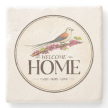 Welcome Home Faith, Hope & Love Stone Coaster