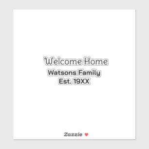 Welcome home family name est. Year guest house