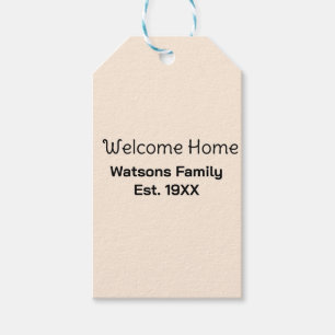 Welcome home family name est. Year guest house Gift Tags