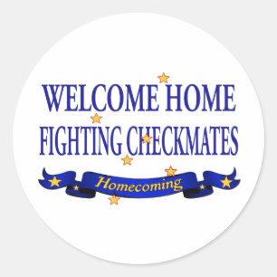 Welcome Home Fighting Checkmates Classic Round Sticker