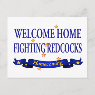 Welcome Home Fighting Redcocks Postcard