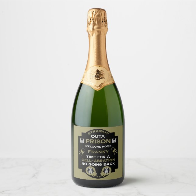 Welcome Home From Prison Sparkling Wine Label (Front)